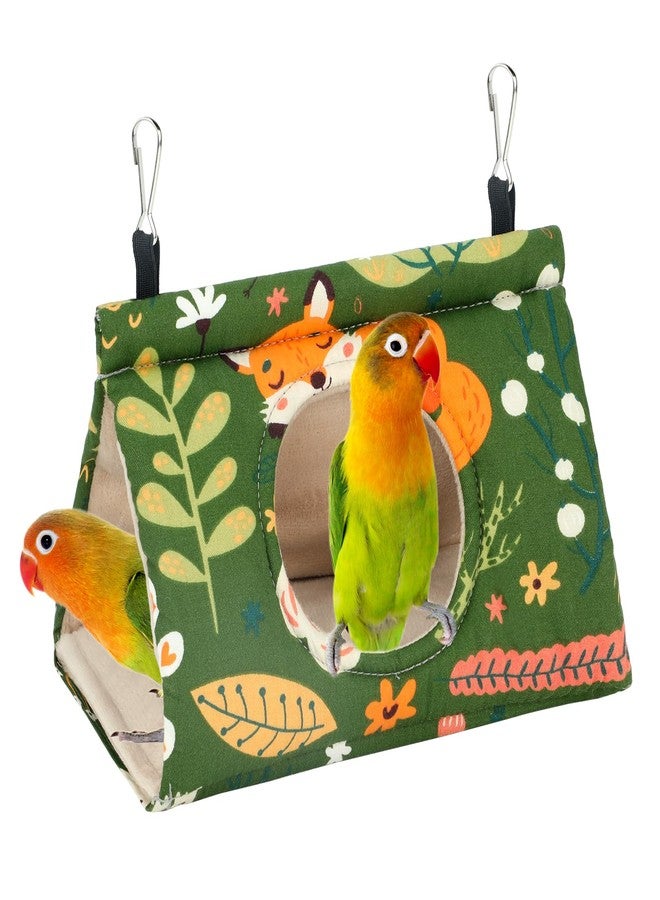 Rypet Winter Warm Bird Nest House - Hanging Hammock Velvet Shed Hut Cage Plush Fluffy Birds Hideaway Sleeping Bed Fuzzy for Parrot Parakeet Cockatiels Budgies Lovebird Small（Green） - Image 1